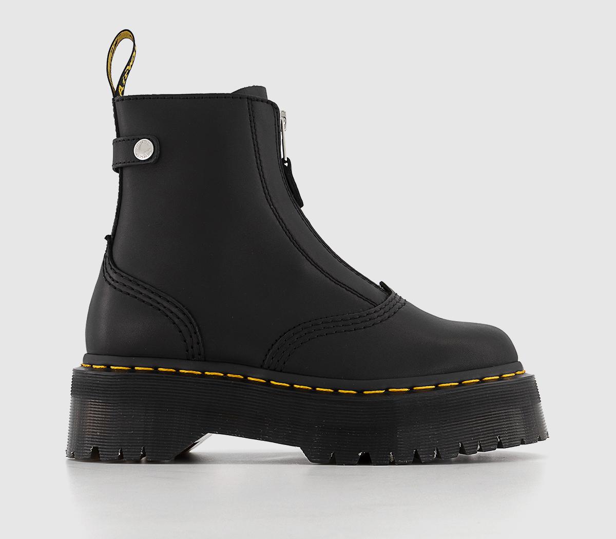 Dr. Martens Jetta Zip Front Boots Black - Women's Ankle Boots