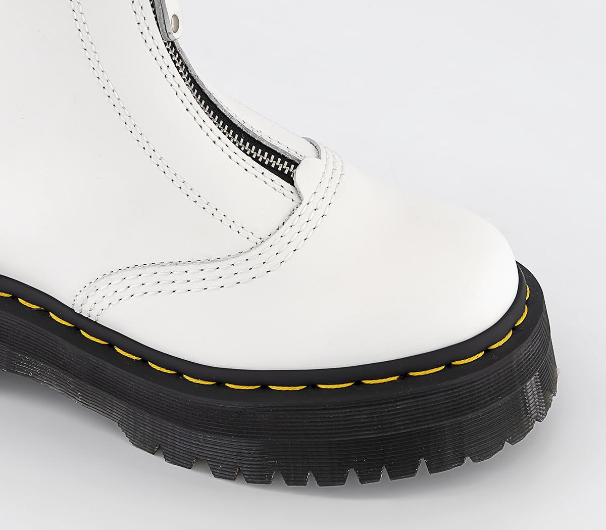 Dr. Martens Jetta Zip Front Boot White - Women's Ankle Boots