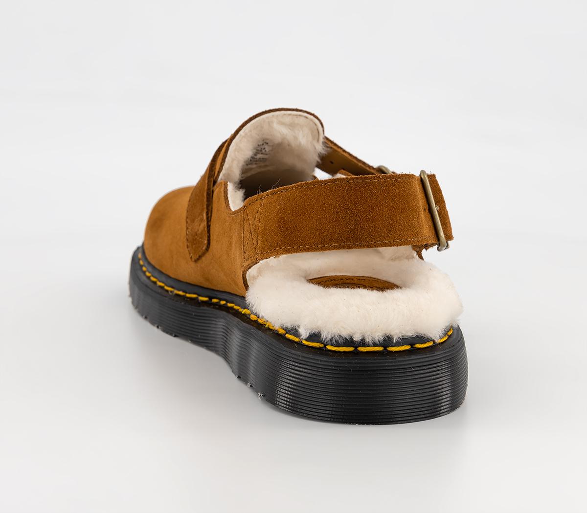Dr. MartensJorge Shearling Mules MPecan Brown Repello Calf Suede
