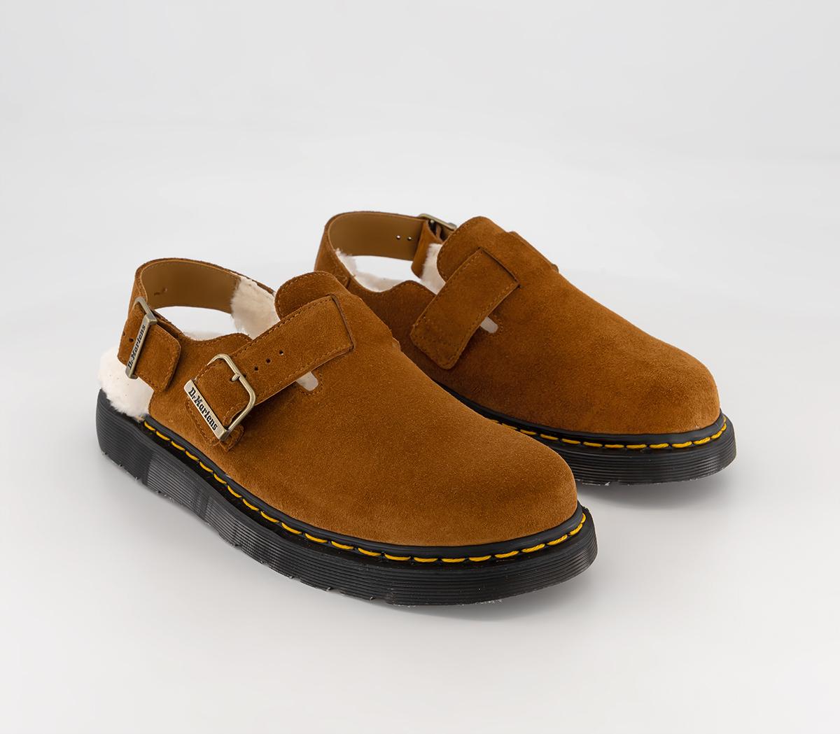 Dr. MartensJorge Shearling Mules MPecan Brown Repello Calf Suede