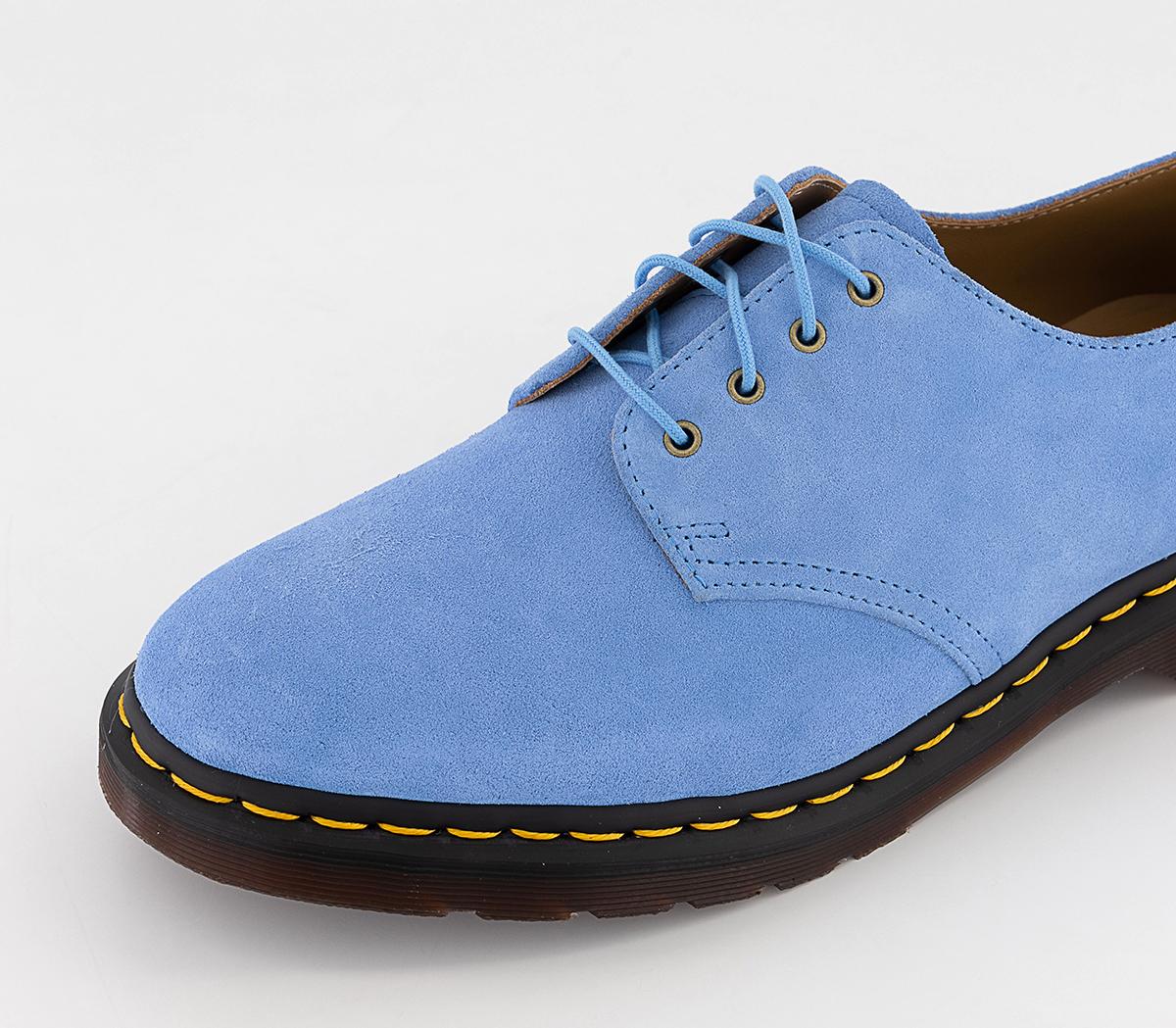靴 Dr. Martens SMITHS SKYBLUE Dr. Martens Smiths 4 Eye Shoes Sky Blue Repello Calf Suede