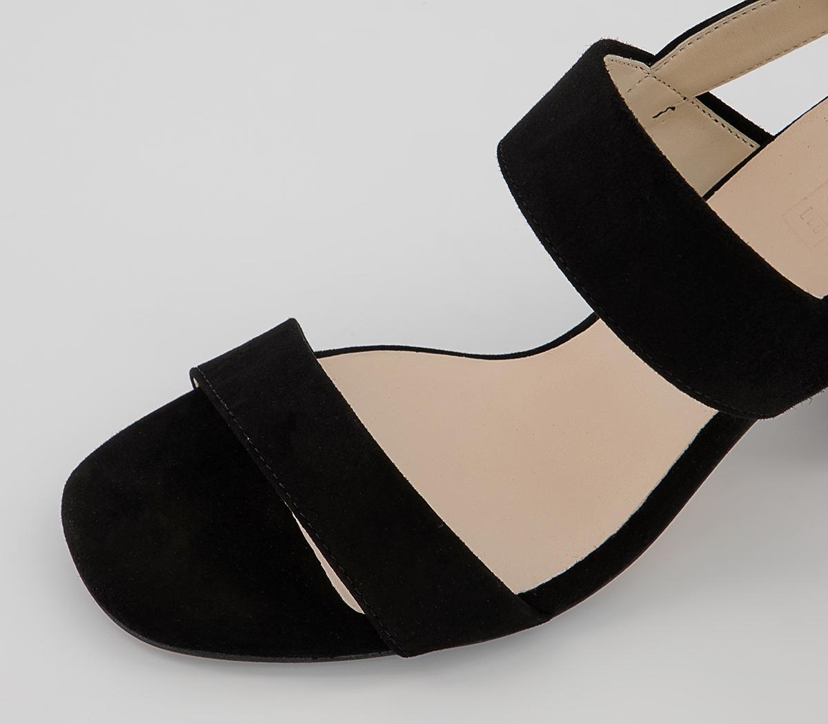 Office Maria 2 Strap Block Heels Office Maria 2 Strap Block Heels Black Suede
