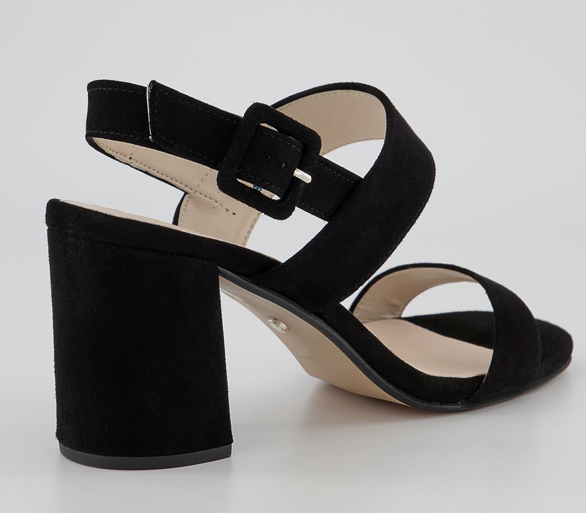 Office Maria 2 Strap Block Heels Office Maria 2 Strap Block Heels Black Suede