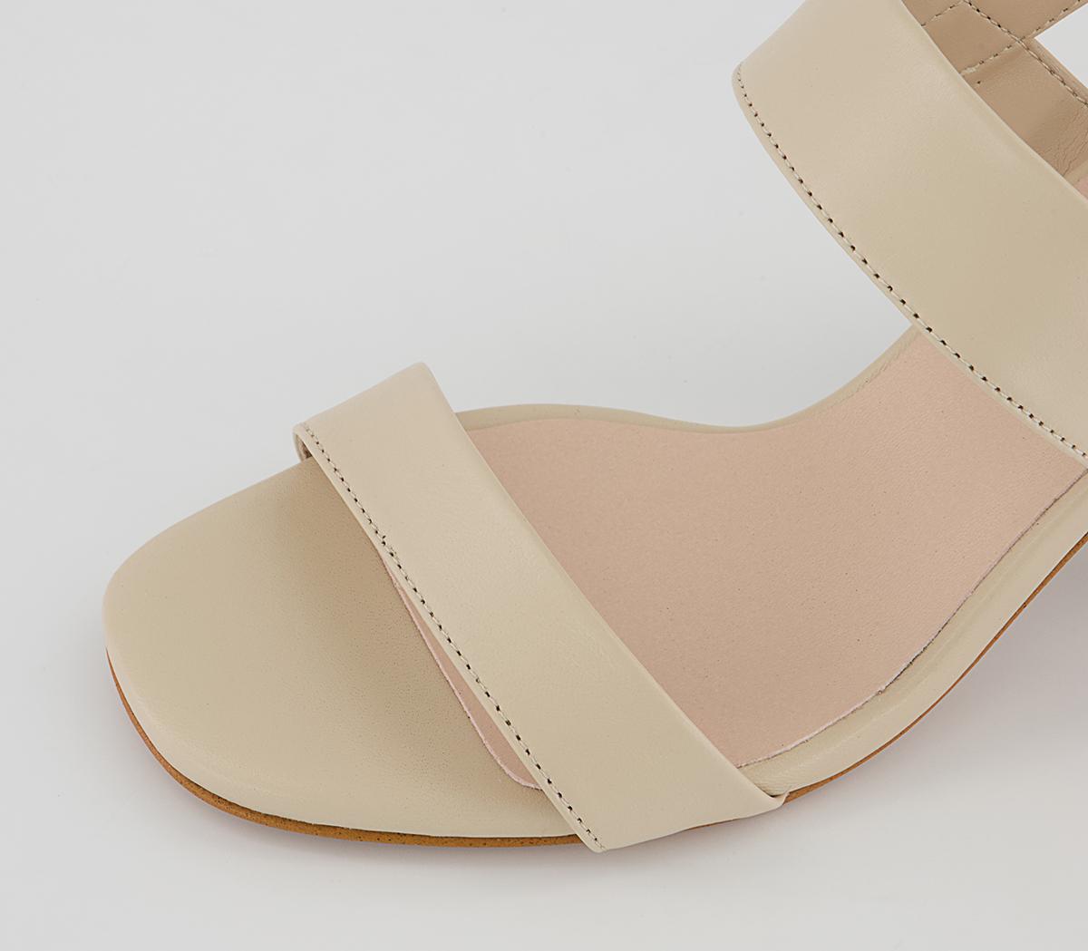OFFICEMaria 2 Strap Block HeelsCream Leather