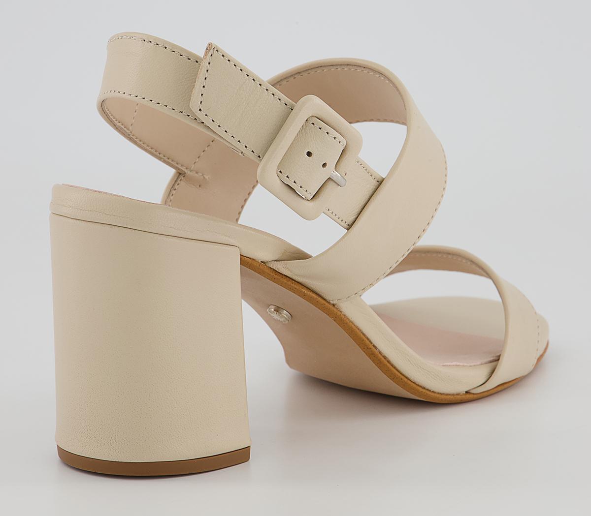 OFFICEMaria 2 Strap Block Heels OFFICEMaria 2 Strap Block HeelsCream Leather