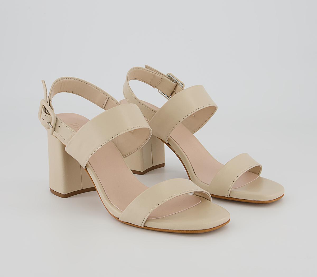 OFFICEMaria 2 Strap Block Heels OFFICEMaria 2 Strap Block HeelsCream Leather