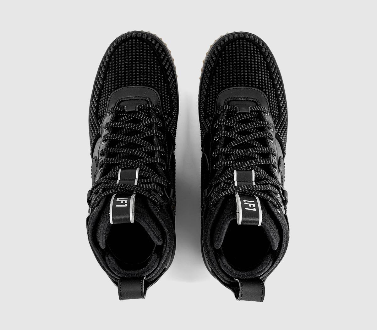 NikeLunar Force 1Black Black Metallic Silver Anthracite