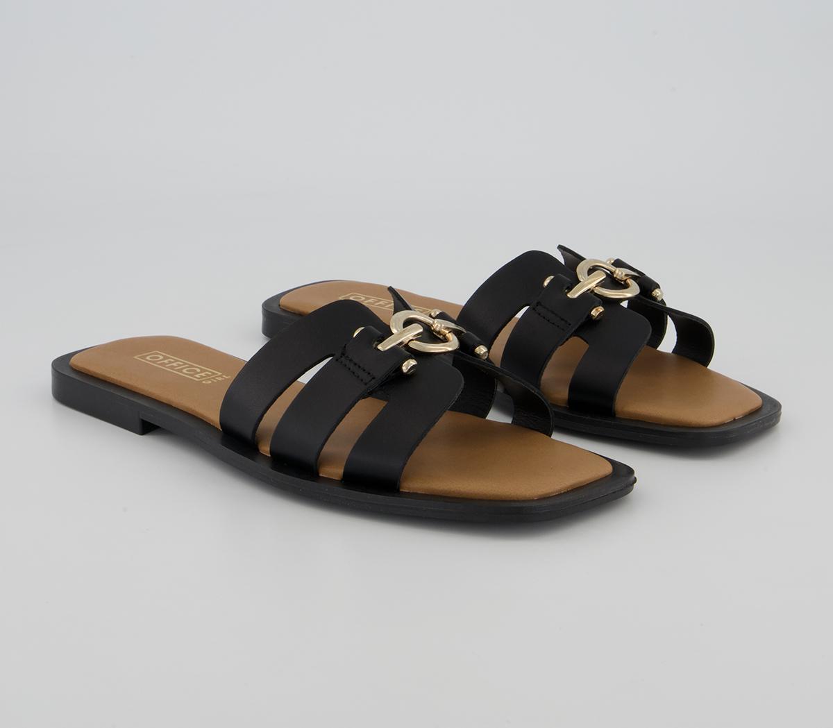 Office Sydney Leather Gold Trim Slides Office Sydney Leather Gold Trim Slides Black Leather