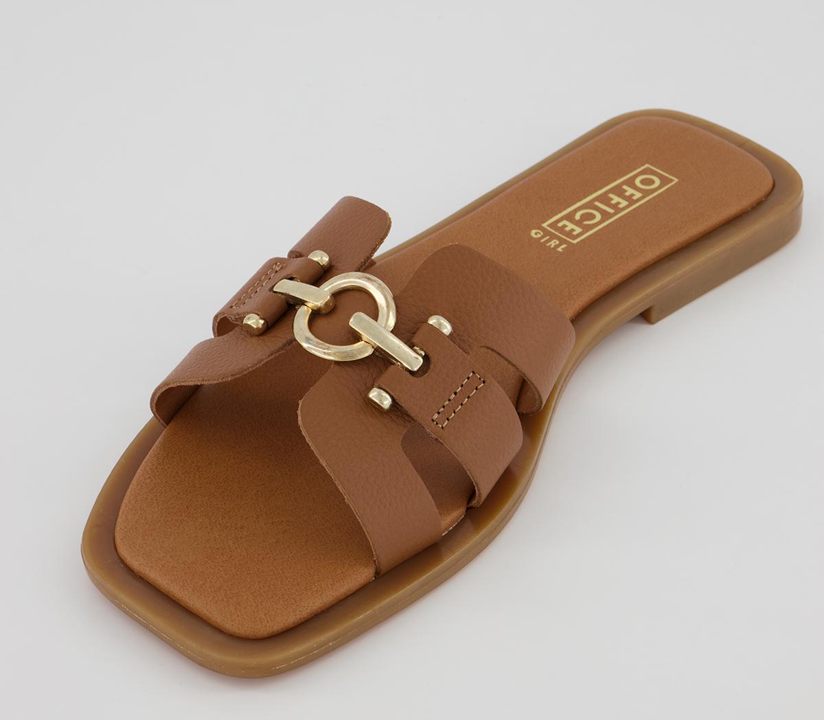 Office Sydney Leather Gold Trim Slides Office Sydney Leather Gold Trim Slides Tan Leather