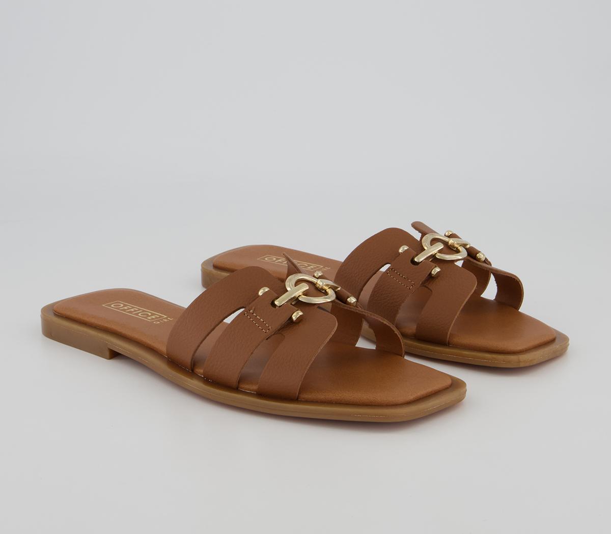 Office Sydney Leather Gold Trim Slides Office Sydney Leather Gold Trim Slides Tan Leather