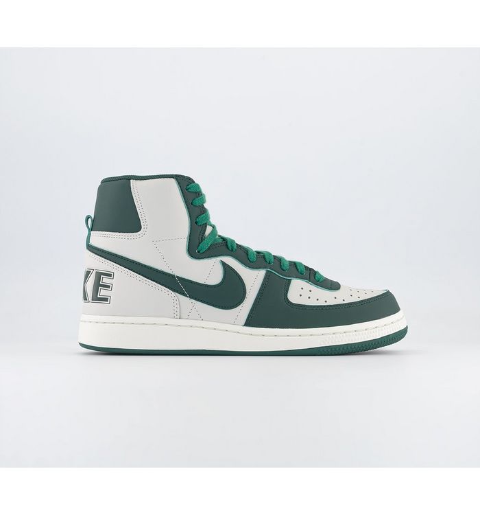 Nike Terminator High Trainers Swan Noble Green Sail Washed Green Leather