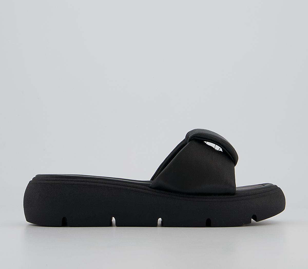 Office Sunny Padded Flatform Sandals Office Sunny Padded Flatform Sandals Black Leather