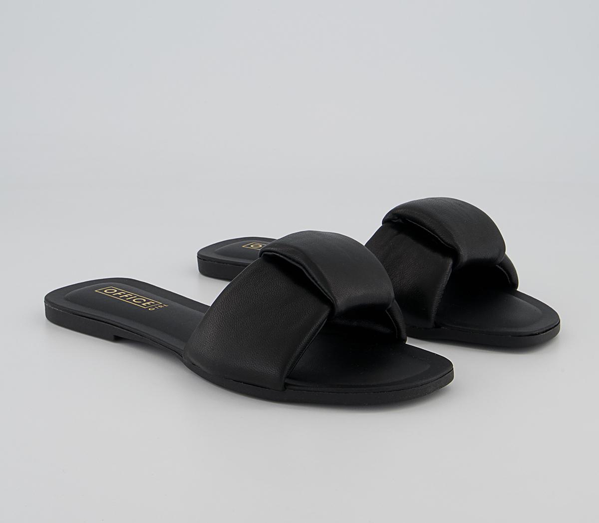 Office Stella Padded Strap Sandals Office Stella Padded Strap Sandals Black Leather