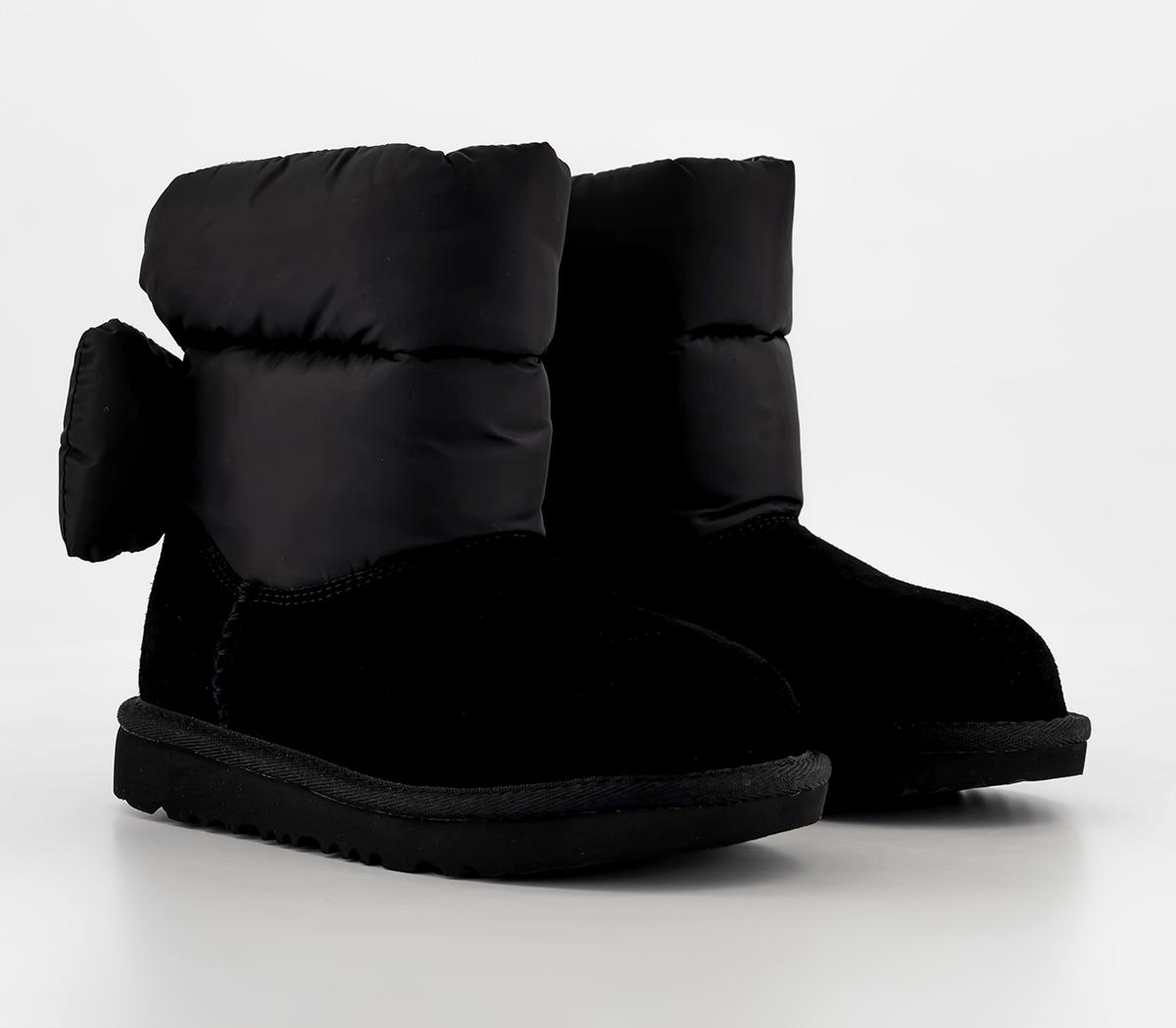 UGG Kids Bailey Bow Maxi Boots Black, 1 Youth