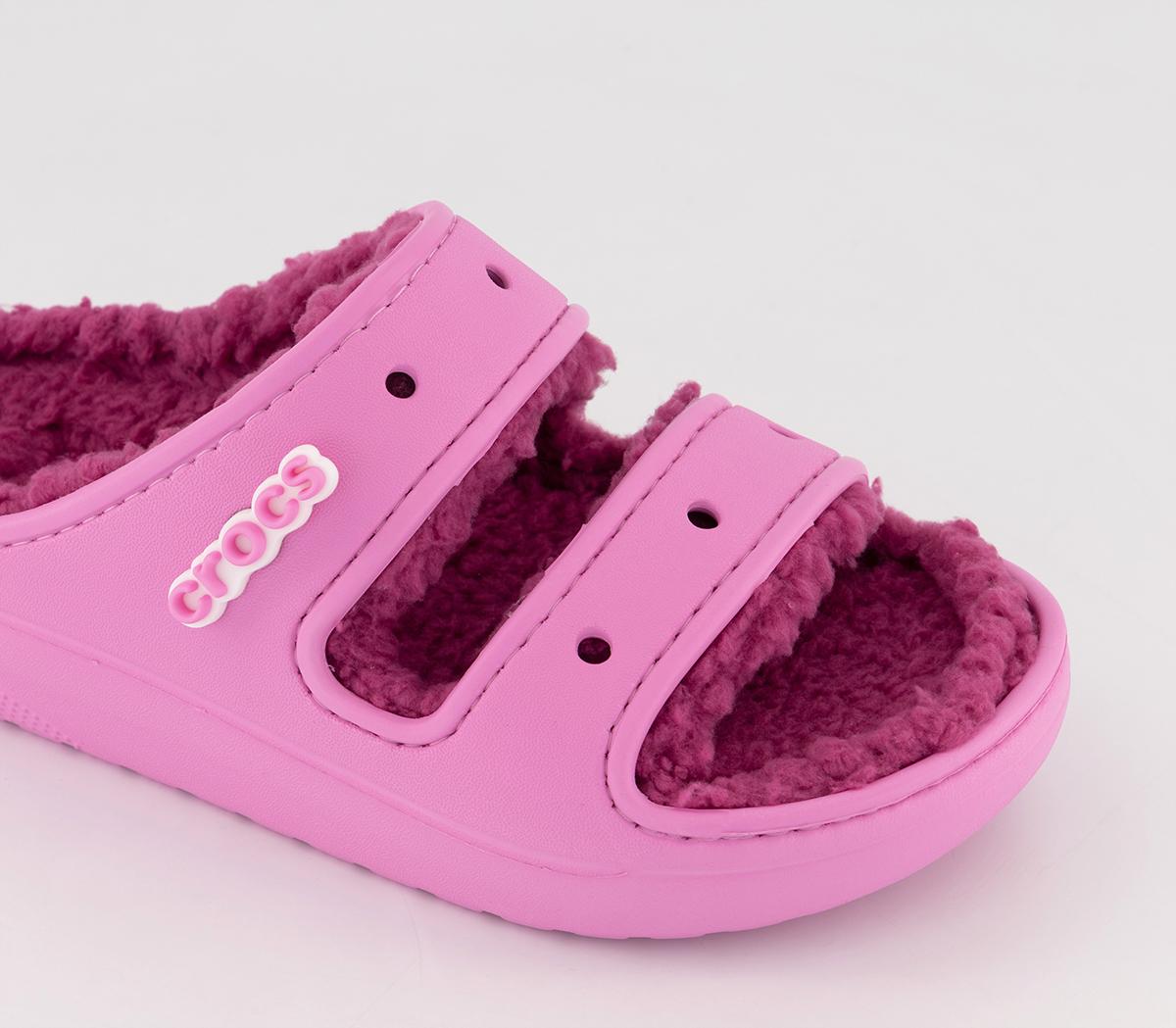 Crocs Classic Cozzzy Sandals Taffy Pink - Flat Shoes for Women