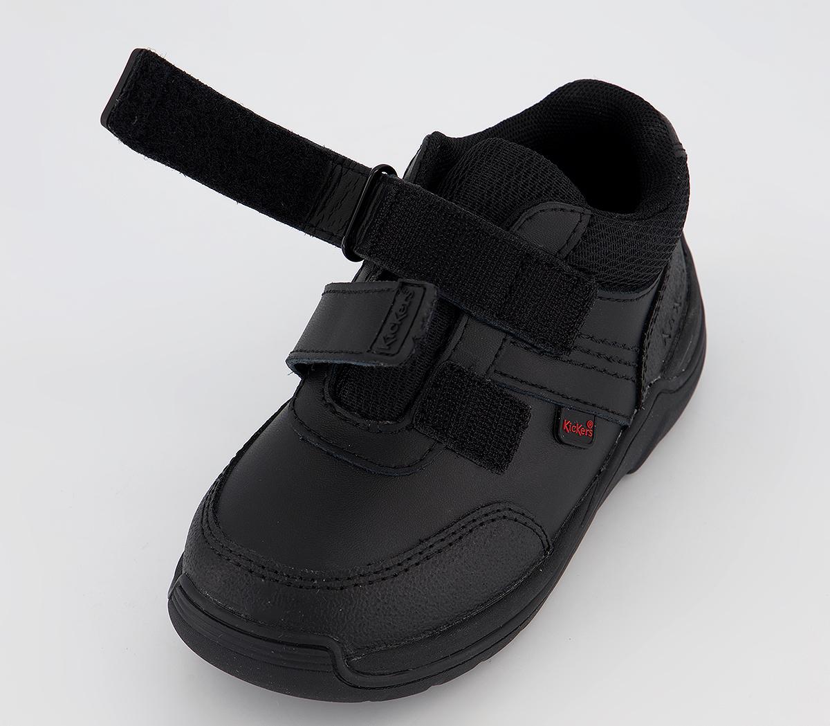 Kickers Stomper Mid Infant Shoes Black Leather Unisex