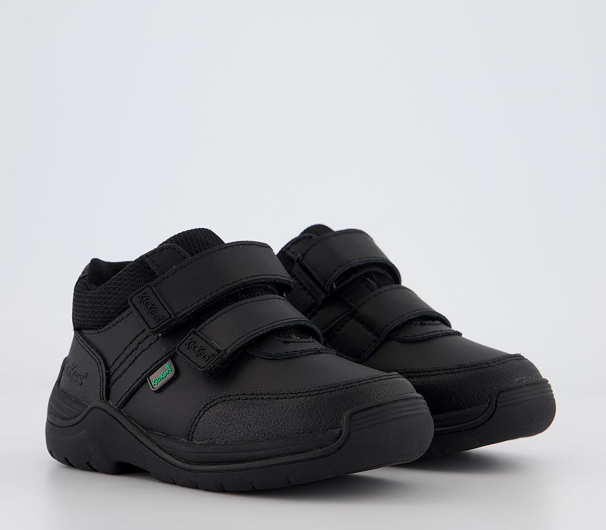 KickersStomper Mid Infant ShoesBlack Leather