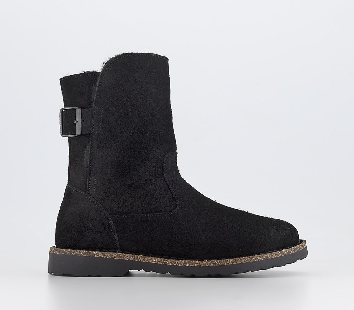 BIRKENSTOCK Uppsala Shearling Boots Black Flat Shoes for Women