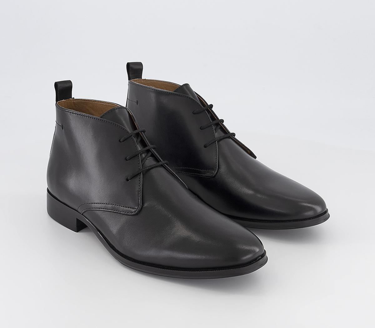OFFICE Blake Formal Chukka Boots Black Leather Men’s Boots