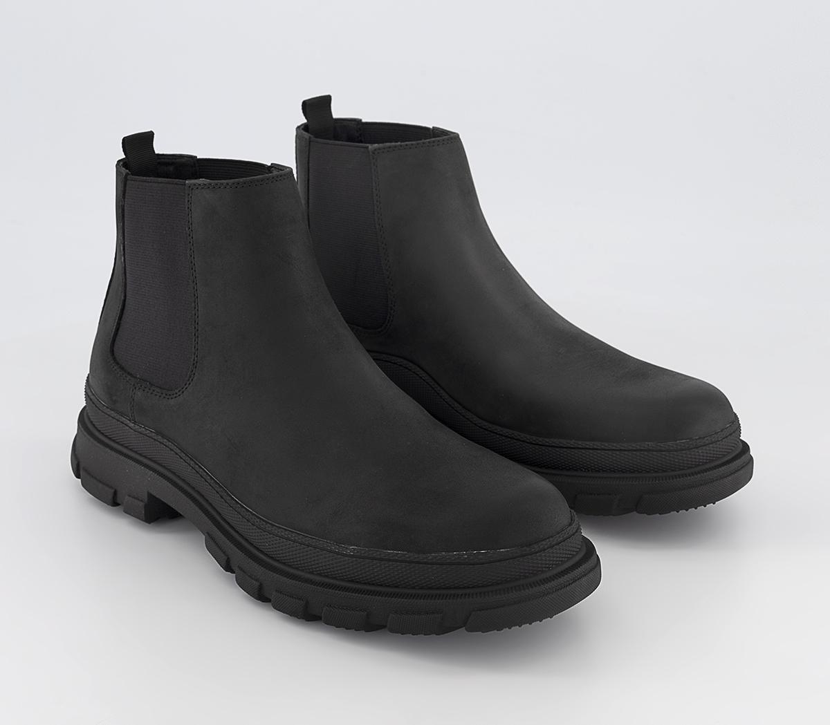 OFFICE Brentwood Heavy Sole Chelsea Boots Black Leather Men’s Boots