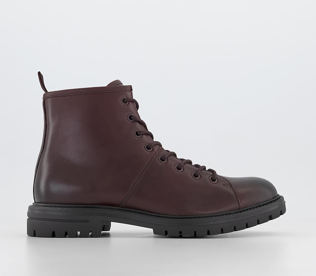 OFFICE Bumble Monkey Boots Burgundy Leather - Men’s Boots