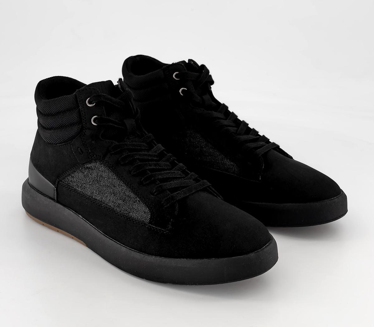 OFFICE Colin Wedge Mid Top Sneakers Black - Men's Casual Shoes