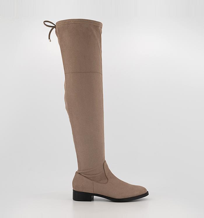 OFFICE Kai Stretch Over The Knee Boots Taupe