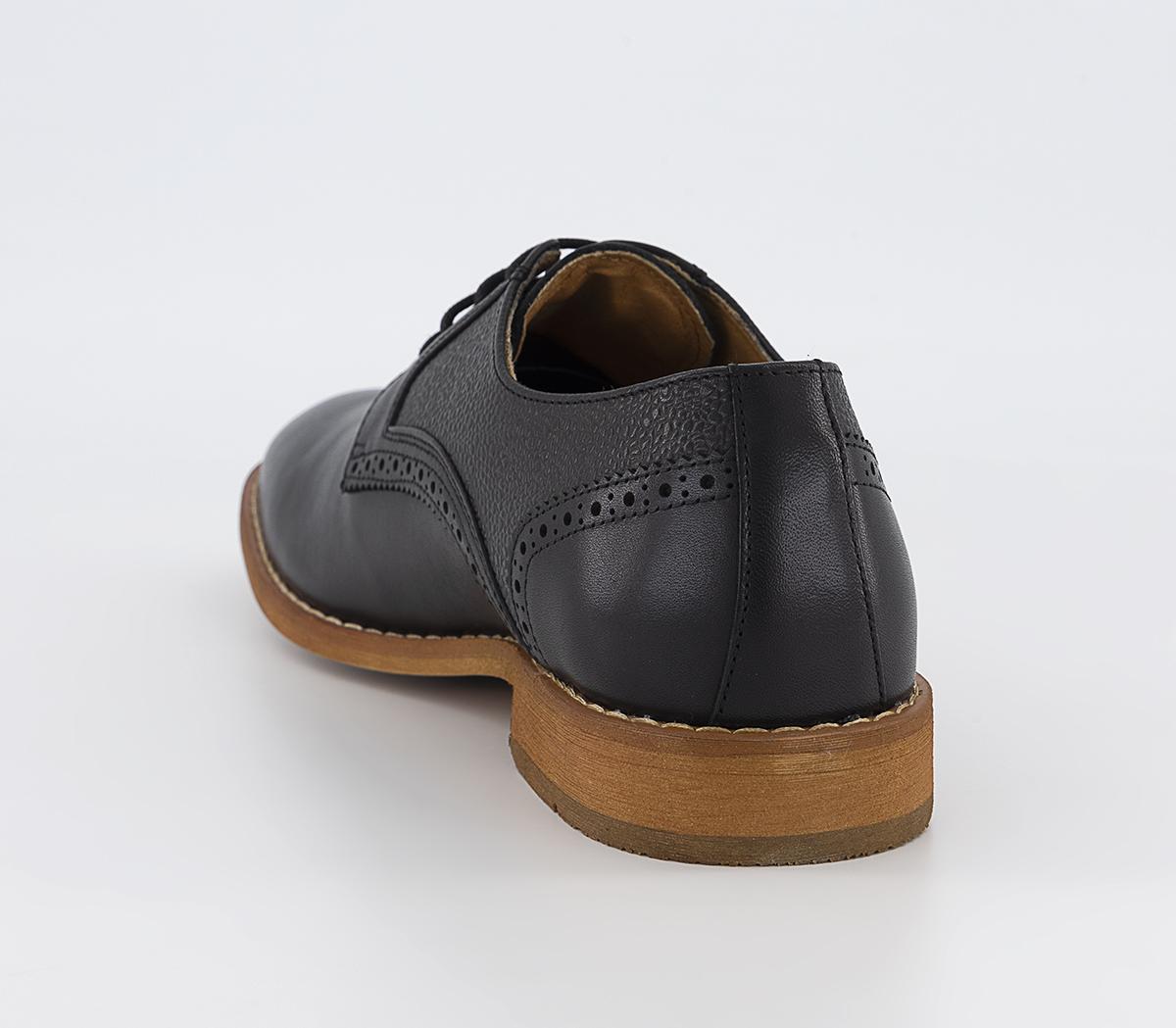 OFFICE Martley Pebble Grain Quarter Derby Shoes Black Leather Men’s