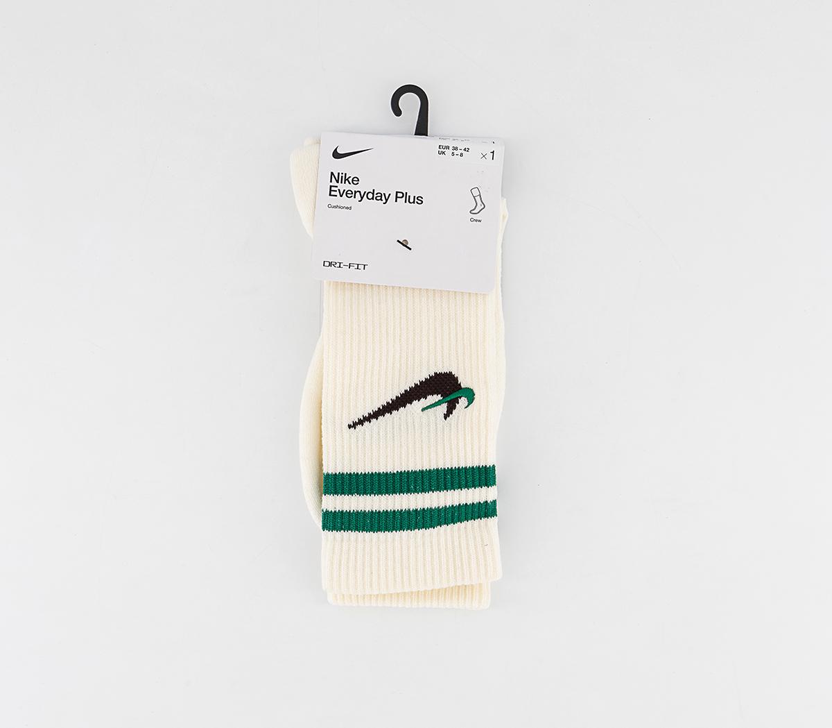 Nike Crew Socks 1 Pair Sail Malachite Black - Accessories