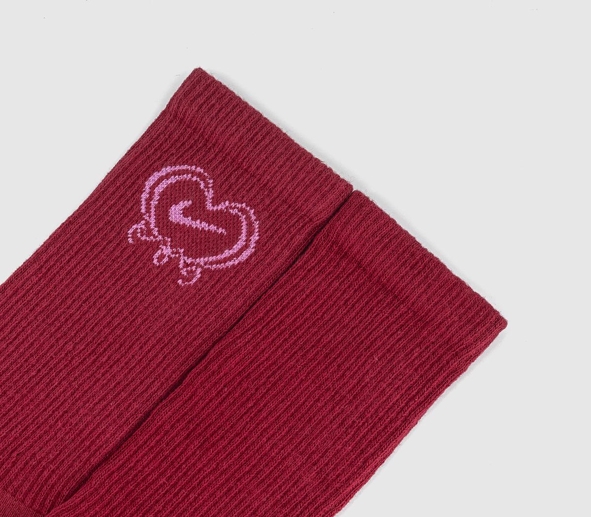 NikeCrew Socks 1 PairHeart Crimson Magenta