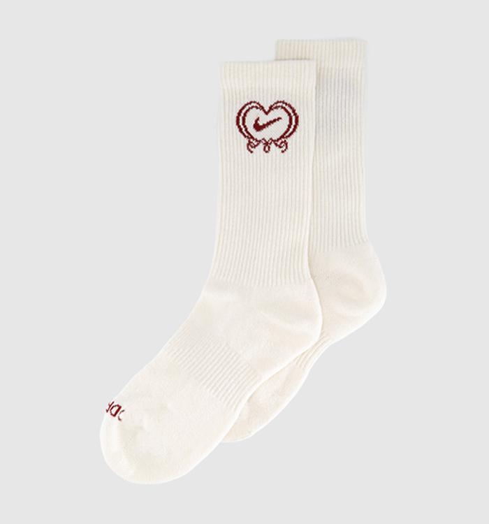 Nike Crew Socks 1 Pair Heart Sail Team Crimson