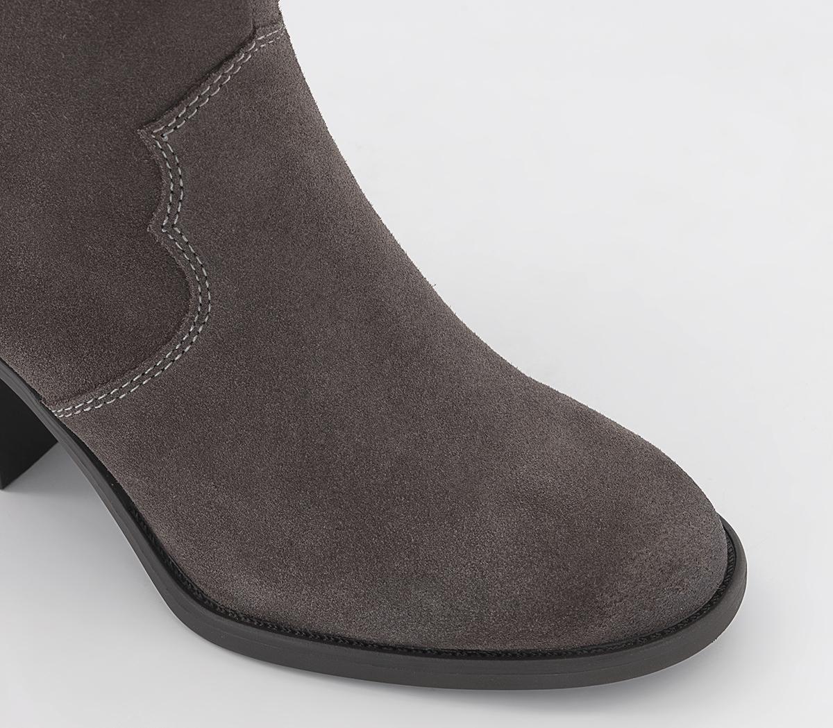 OFFICEAuthentic Easy Western Ankle BootsGrey Suede
