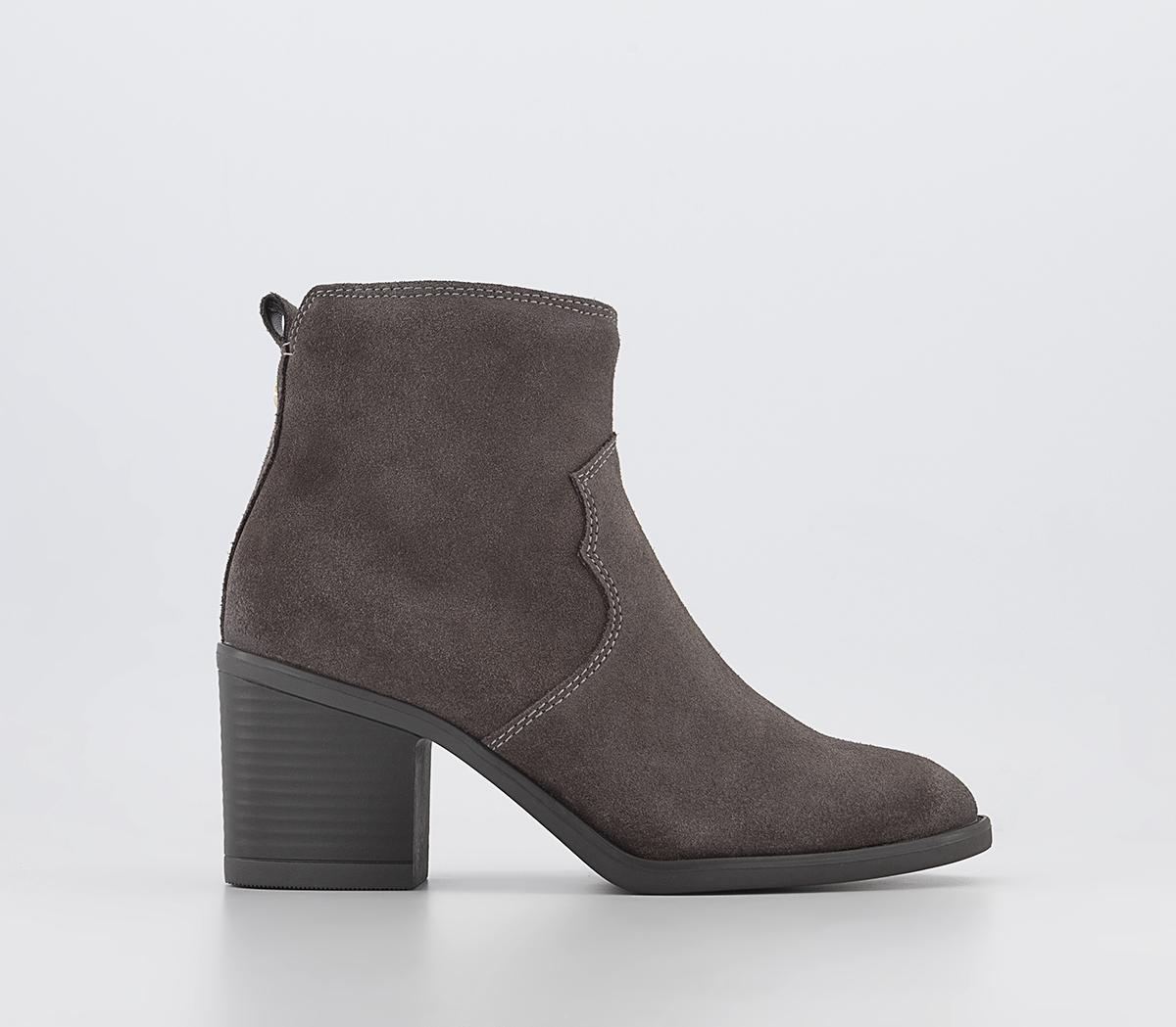 OFFICEAuthentic Easy Western Ankle BootsGrey Suede
