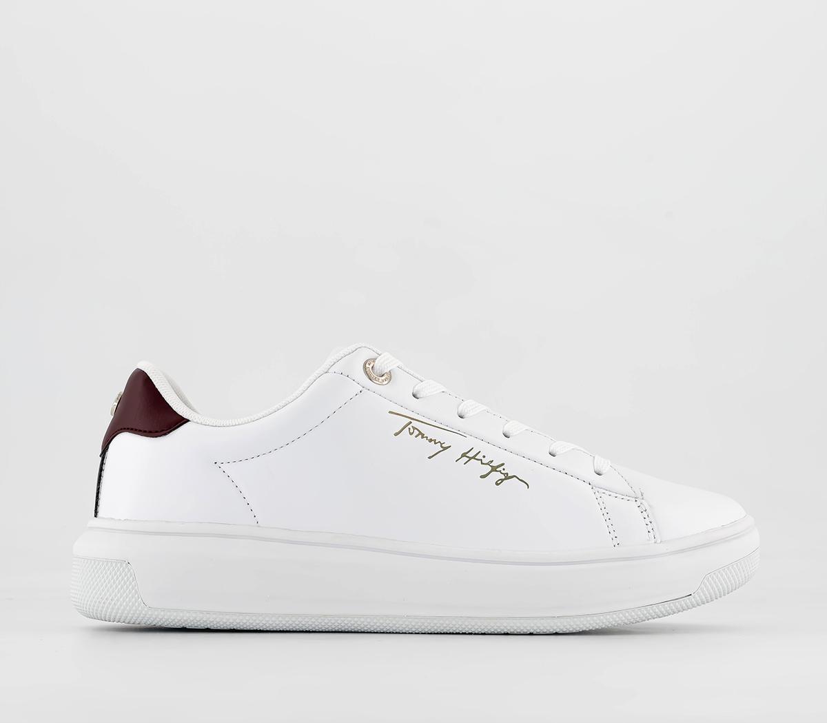 emne fire trappe Tommy Hilfiger Signature Court Sneakers White Red - Women's Trainers
