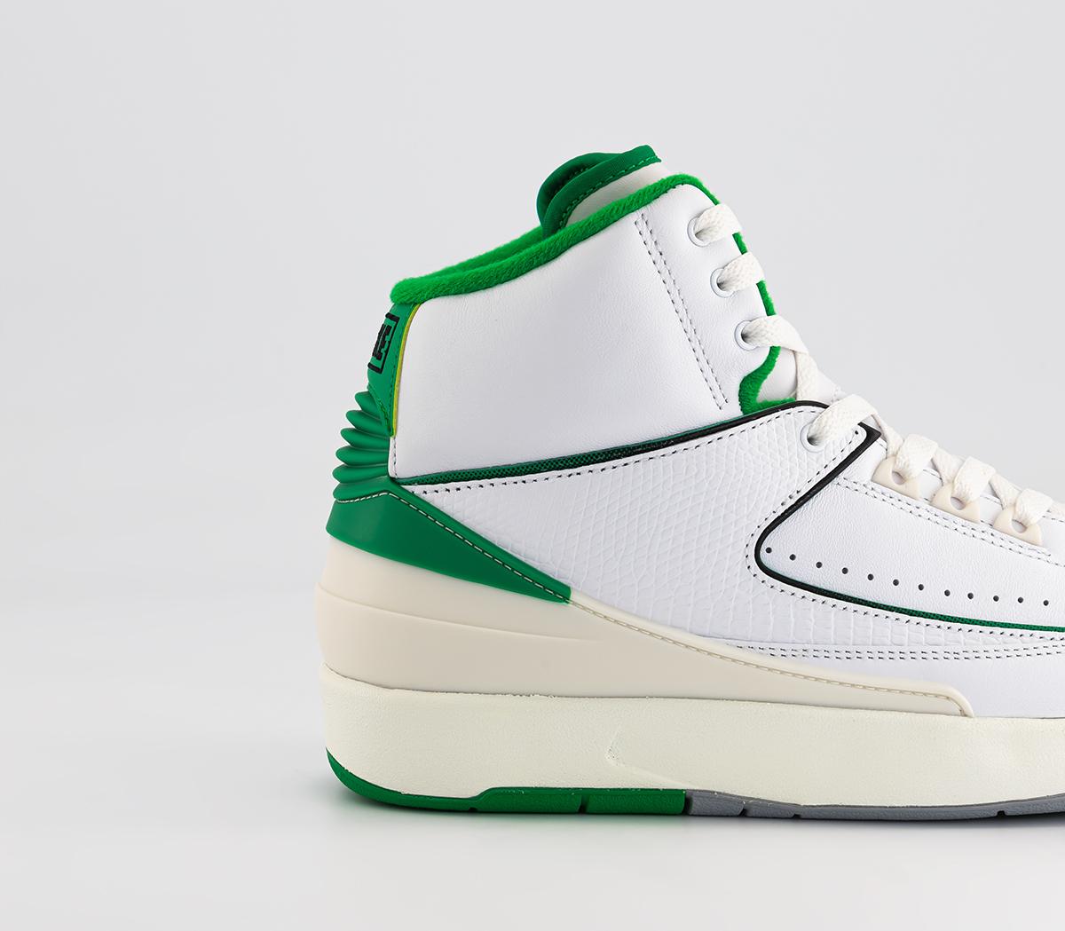 JordanAir Jordan 2 Trainers White Lucky Green Light Grey
