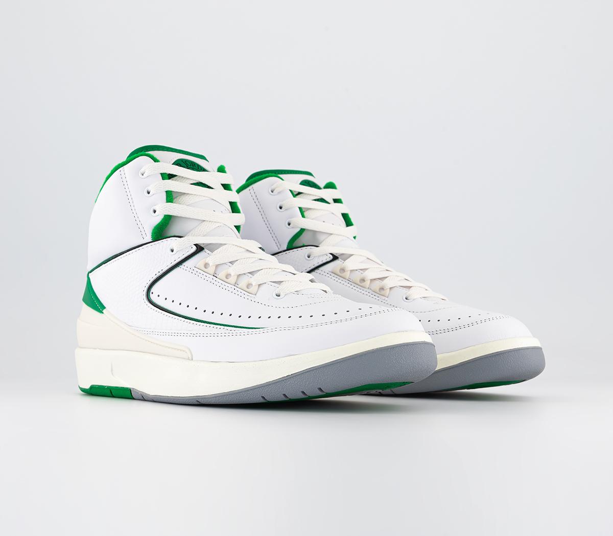 JordanAir Jordan 2 Trainers White Lucky Green Light Grey