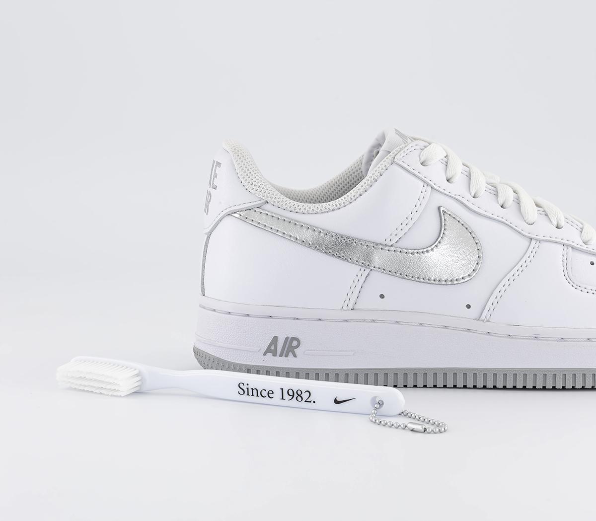 NikeAir Force 1 Low TrainersWhite Silver Metallic Gold