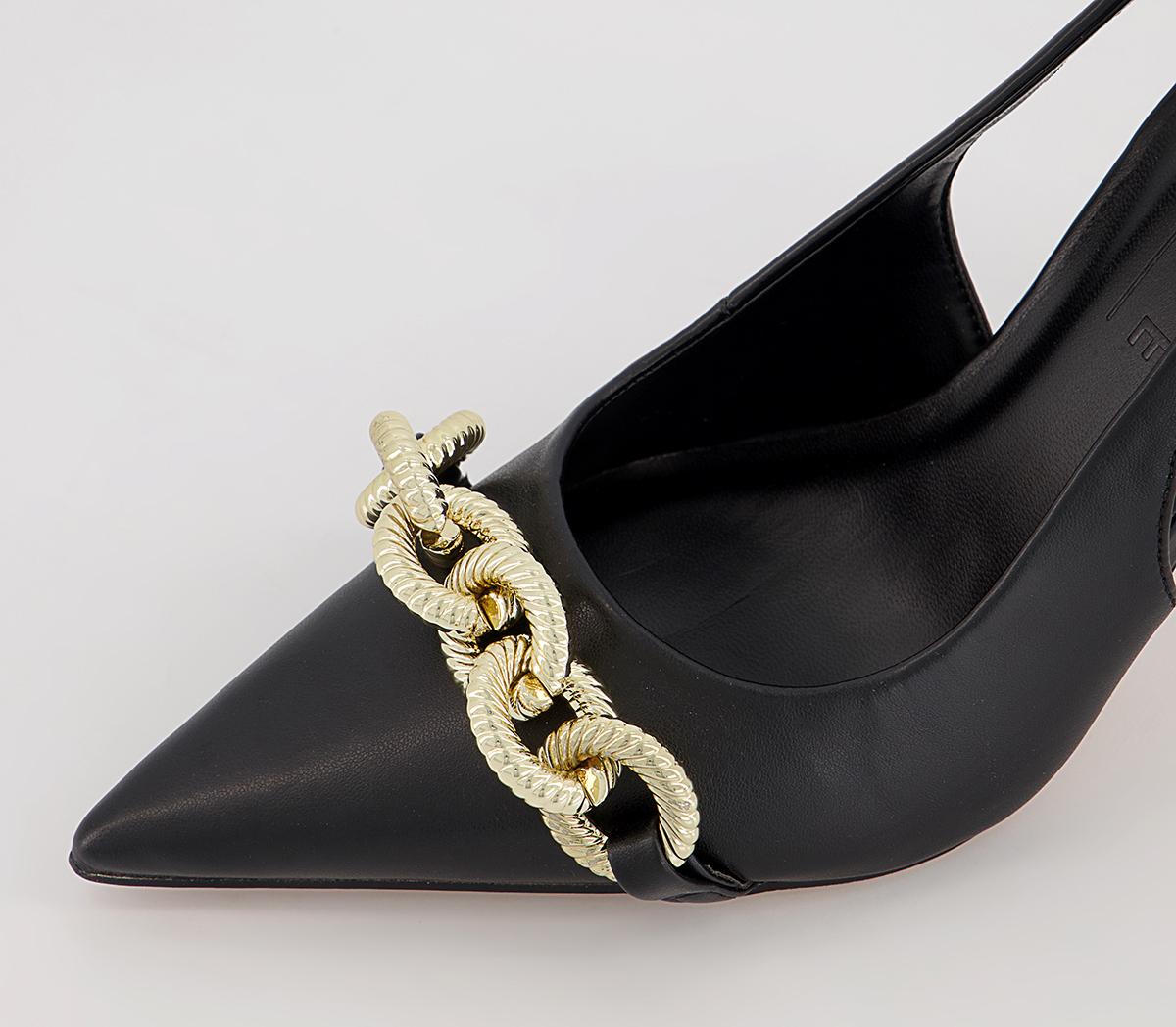 OFFICEHattie Chain Detail Point Court HeelsBlack