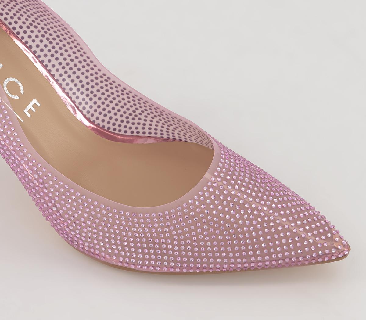 OFFICEHalsey Embellished Vinyl CourtsPink Embellished