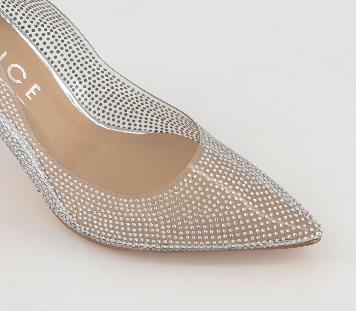 OFFICEHalsey Embellished Vinyl CourtsSilver Embellished