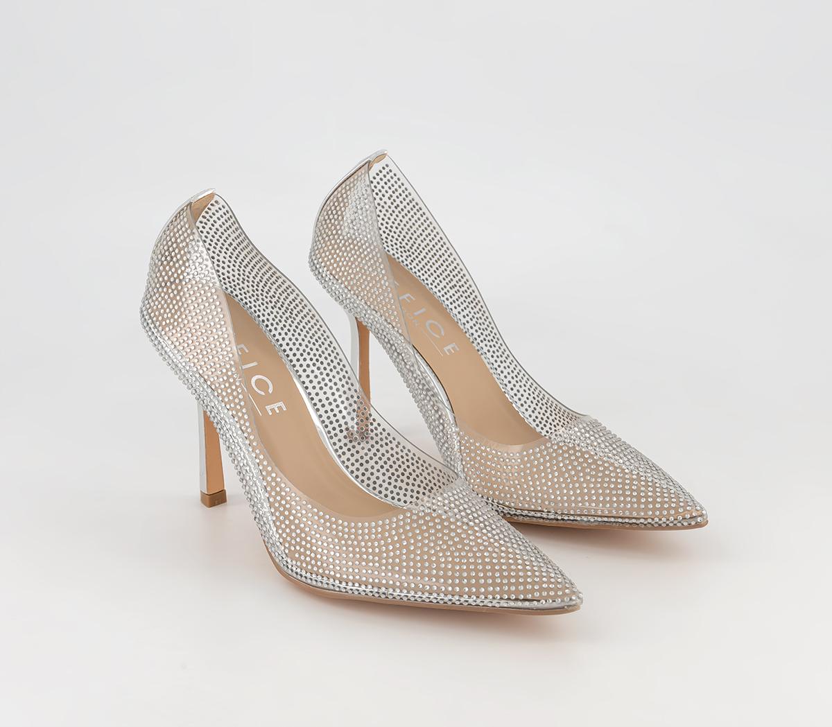 OFFICEHalsey Embellished Vinyl CourtsSilver Embellished