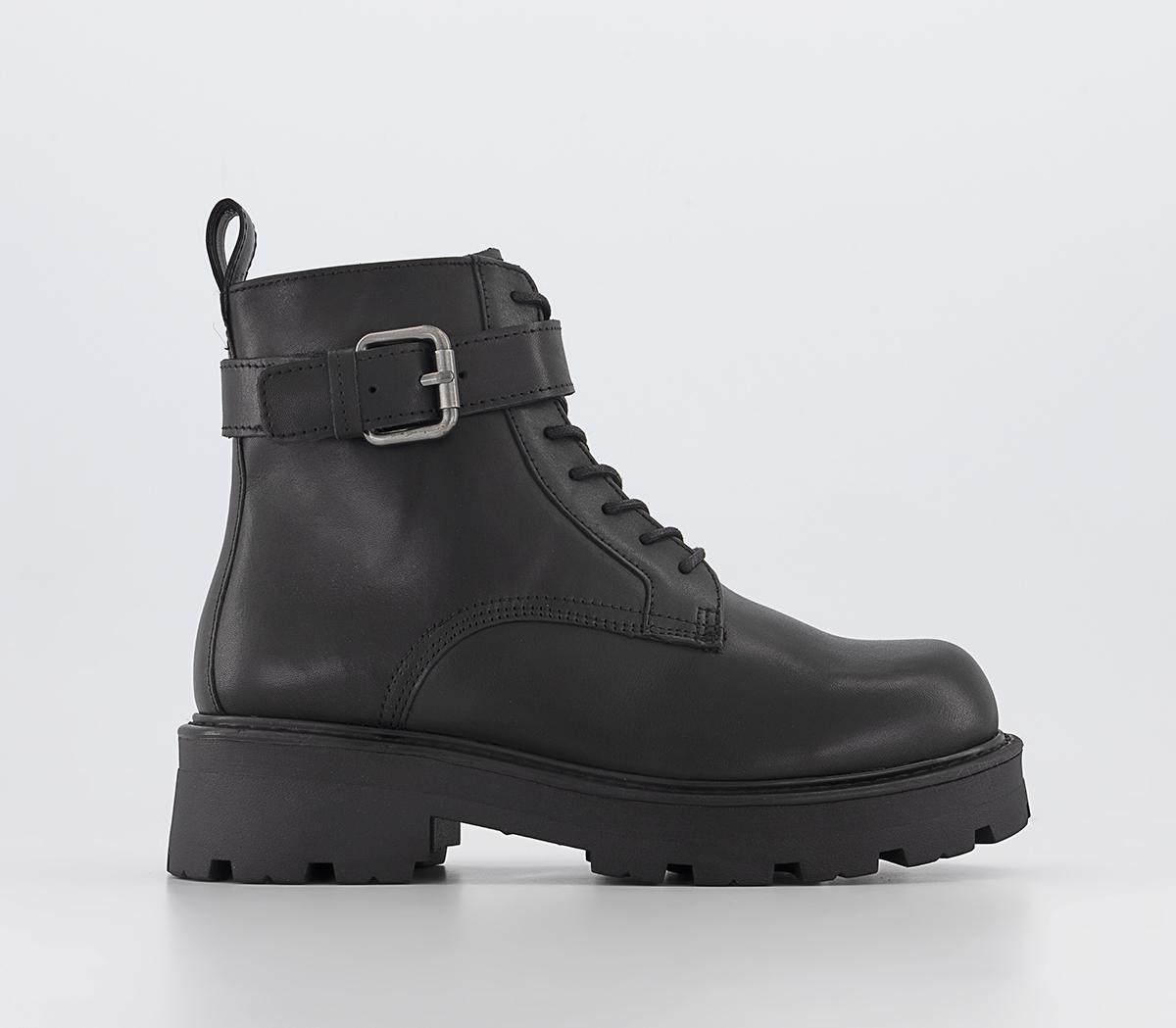 utilfredsstillende investering ledningsfri Vagabond Shoemakers Cosmo 2.0 Lace Up Buckle Boots Black - Women's Ankle  Boots