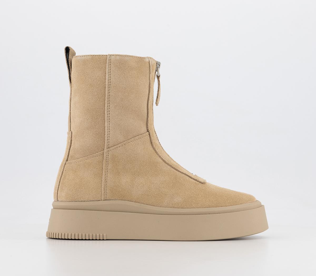 Beige flat sale boots womens