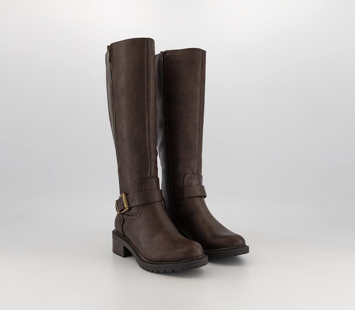 OFFICE Khloe High Leg Rider Boots Brown - Knee High Boots