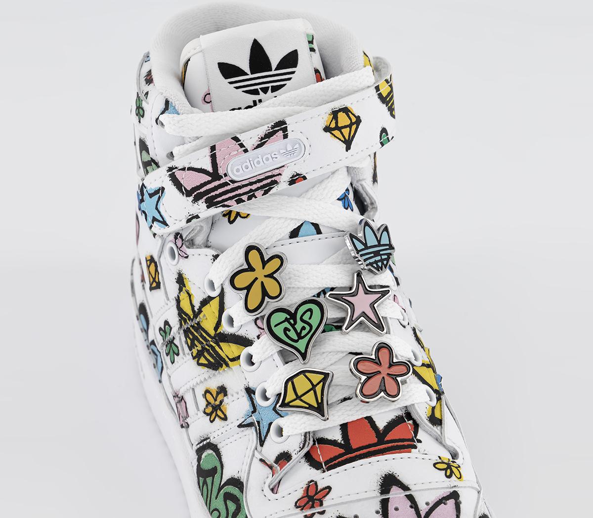 adidasJeremy Scott Forum 84 Hi Mono TrainersWhite White Black