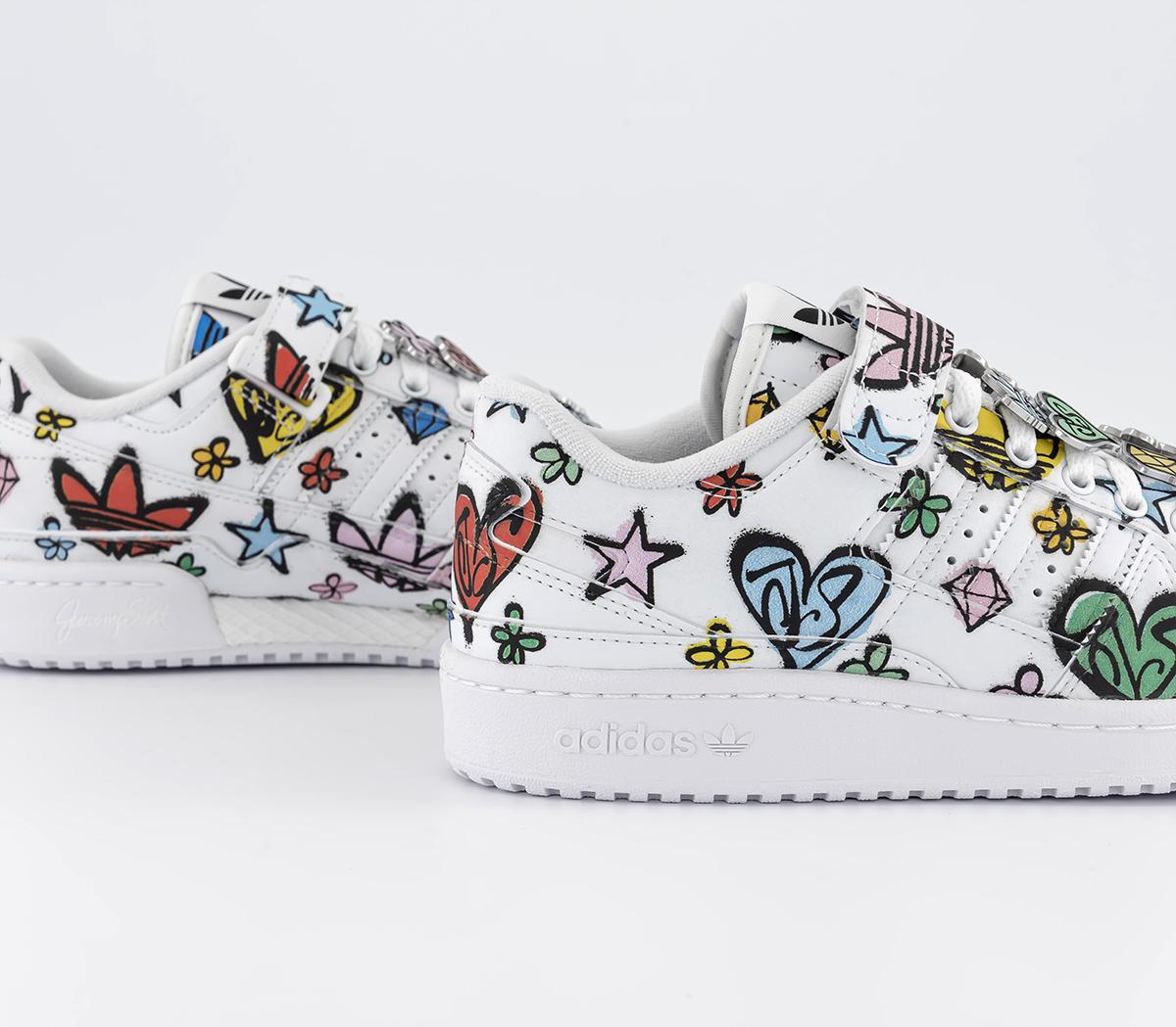 adidasJeremy Scott Forum 84 Lo Mono TrainersWhite White Black