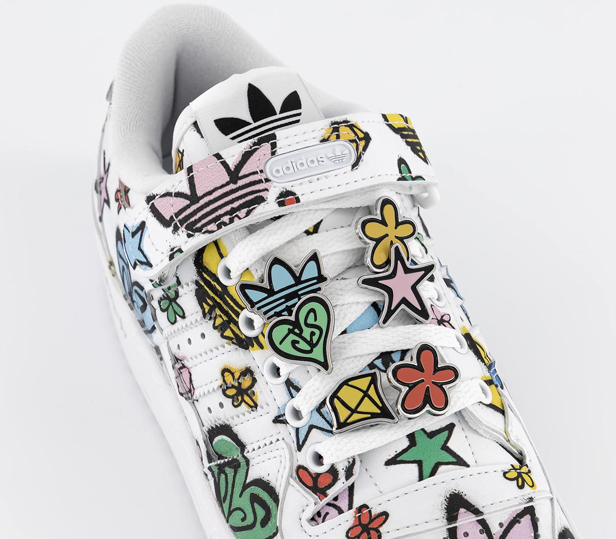 adidasJeremy Scott Forum 84 Lo Mono TrainersWhite White Black