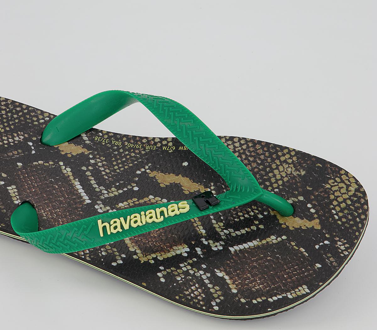 Havaianas Top Rotate Flip Flops Havaianas Top Rotate Flip Flops Black Animal Print