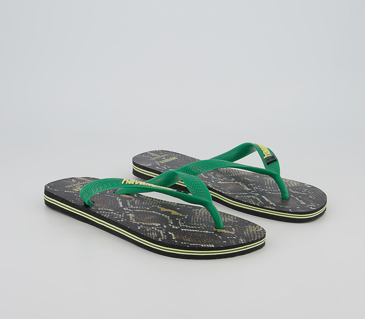 Havaianas Top Rotate Flip Flops Havaianas Top Rotate Flip Flops Black Animal Print