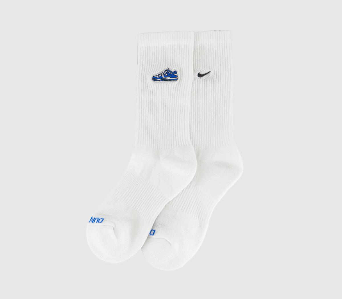 Nike Everyday Plus Dunk Socks 1 Pair White White Blue Unisex Sports King s Cross